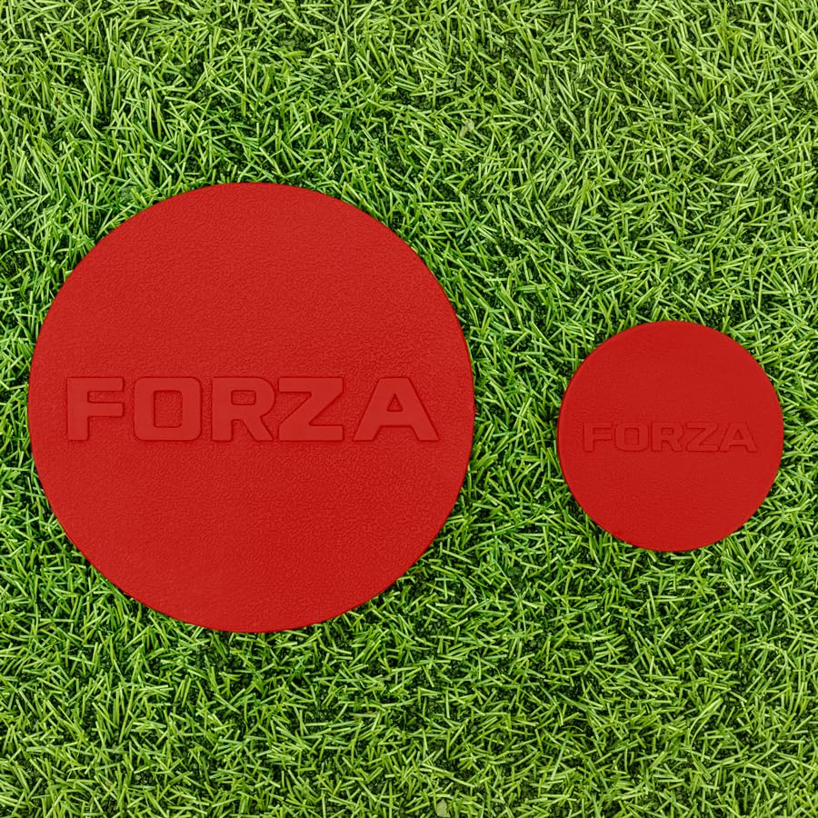FORZA Flat Disc Markers | Brightly Colored Training Markers for Soccer & Outdoor Play – Available in Mini (Set of 20) or Standard (Set of 10) - color: Yellow, style: Mini (3.5in)